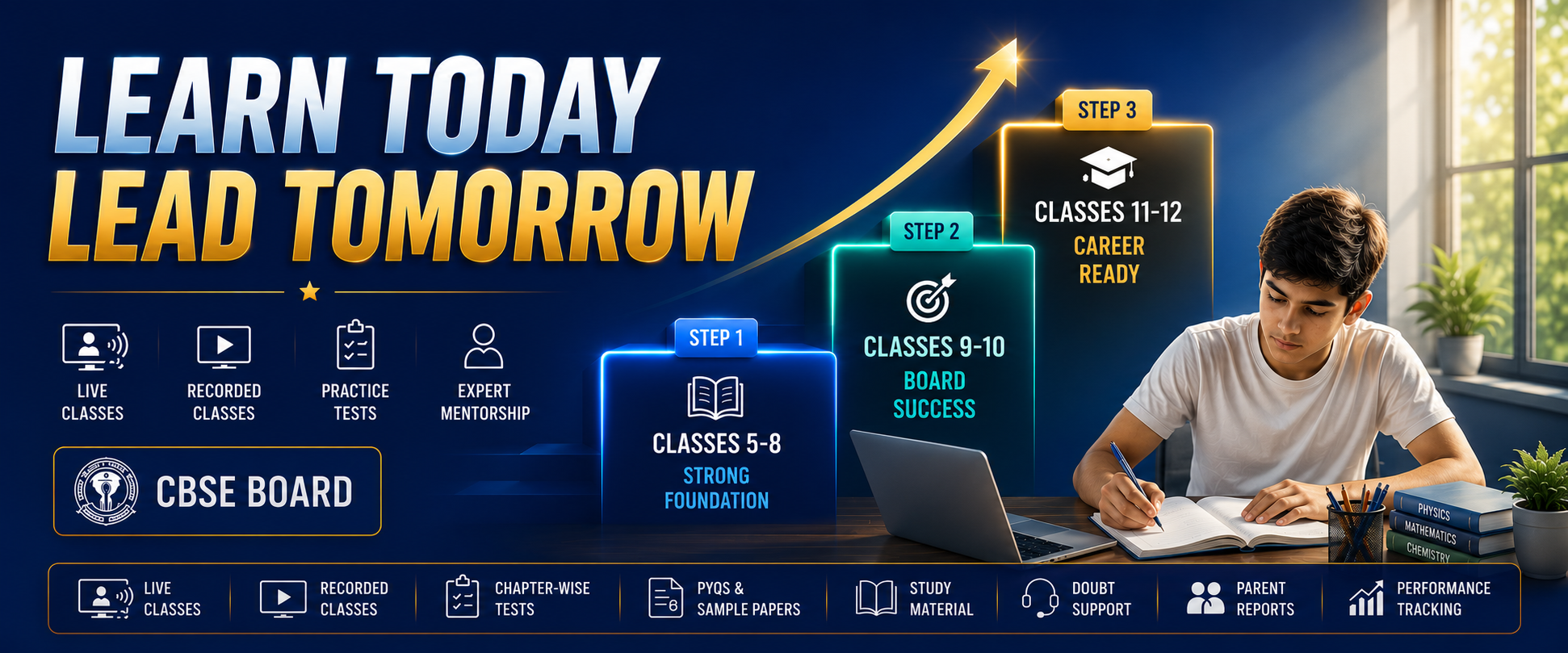 Fauji Gurukul online school coaching: CBSE, ICSE, and state boards — structured classes, practice, tests, and counsellor support.